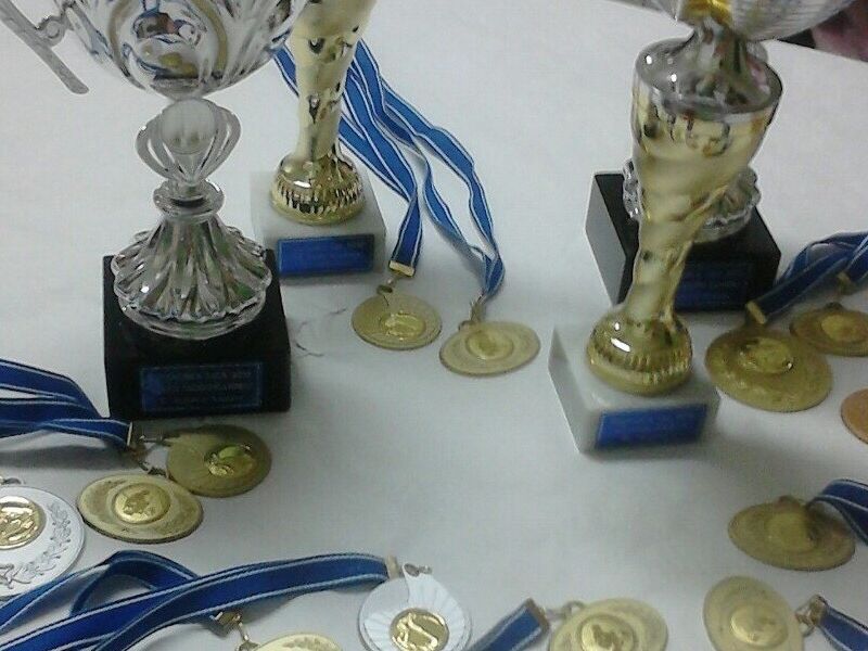 osvojene medalje i pehari Slavonca nakon zadnjeg kola Županijske lige 2015.