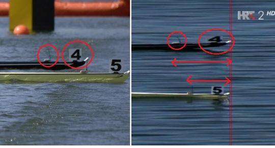 sporni detalji izjednačene utrke veslanja