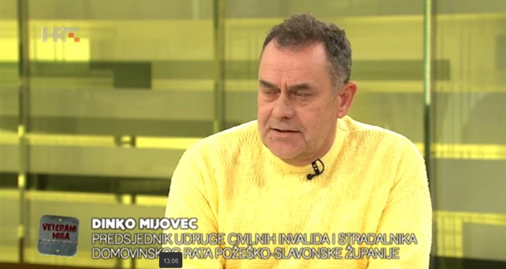 screenshot: Veterani mira (HRT1) od 9. siječnja 2016.