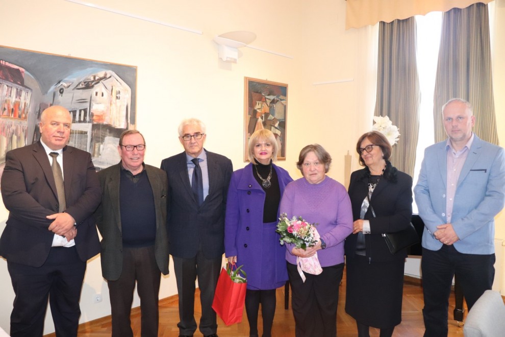 Vinko Kasana, Jean Claude Dumont, Antun Haramija, dr. Marica Topić, gđa Dumont, Franciska Haramija, Slobodan Katunar
